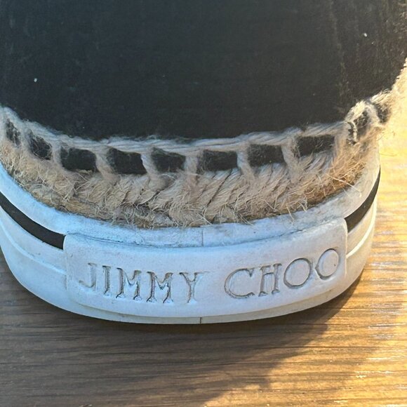 Jimmy Choo Black Cubed Suede Dawn Slip On Espadrille - Picture 4 of 11